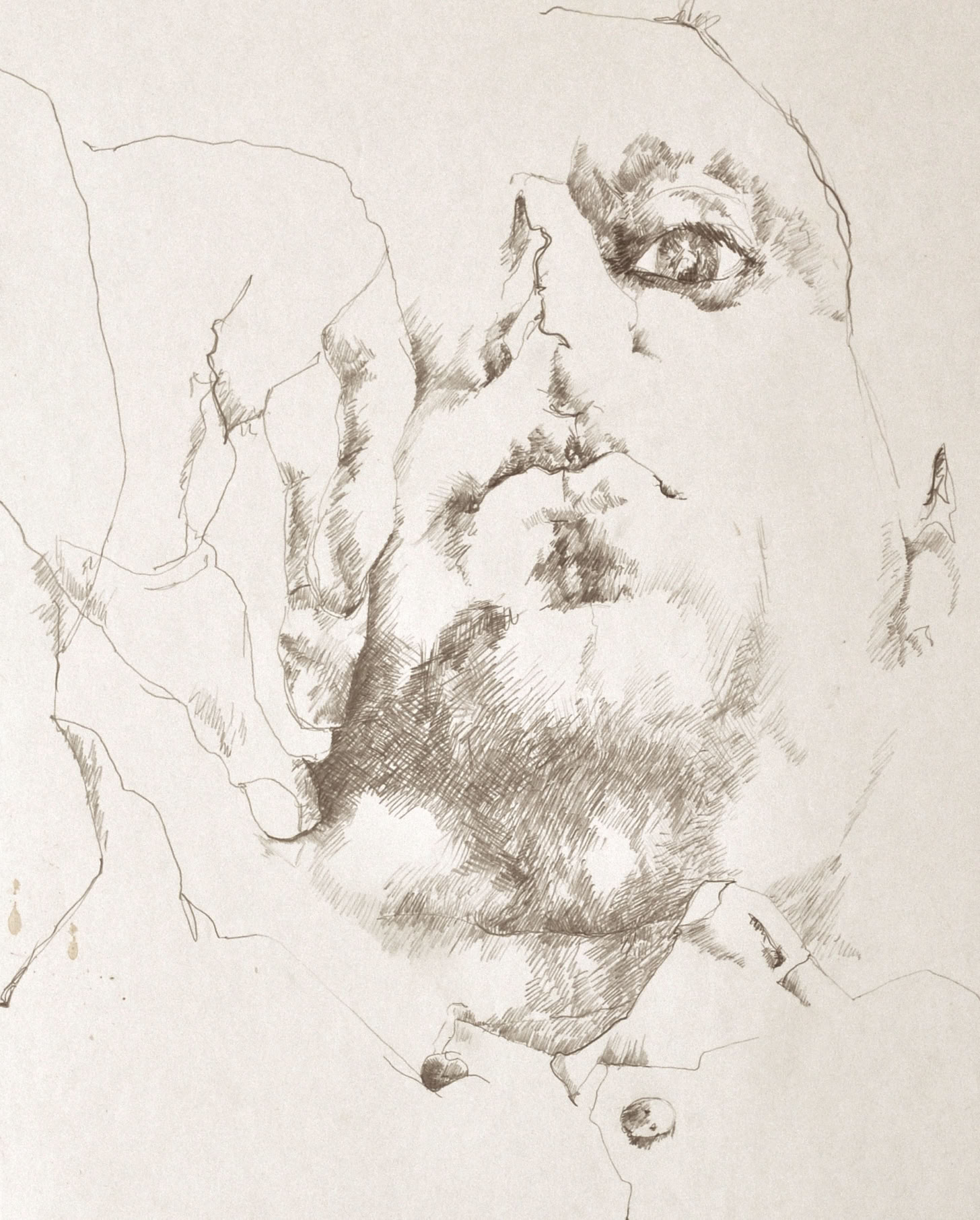 Christoph Teixeira Selbstporträt Kunst, Zeichnung